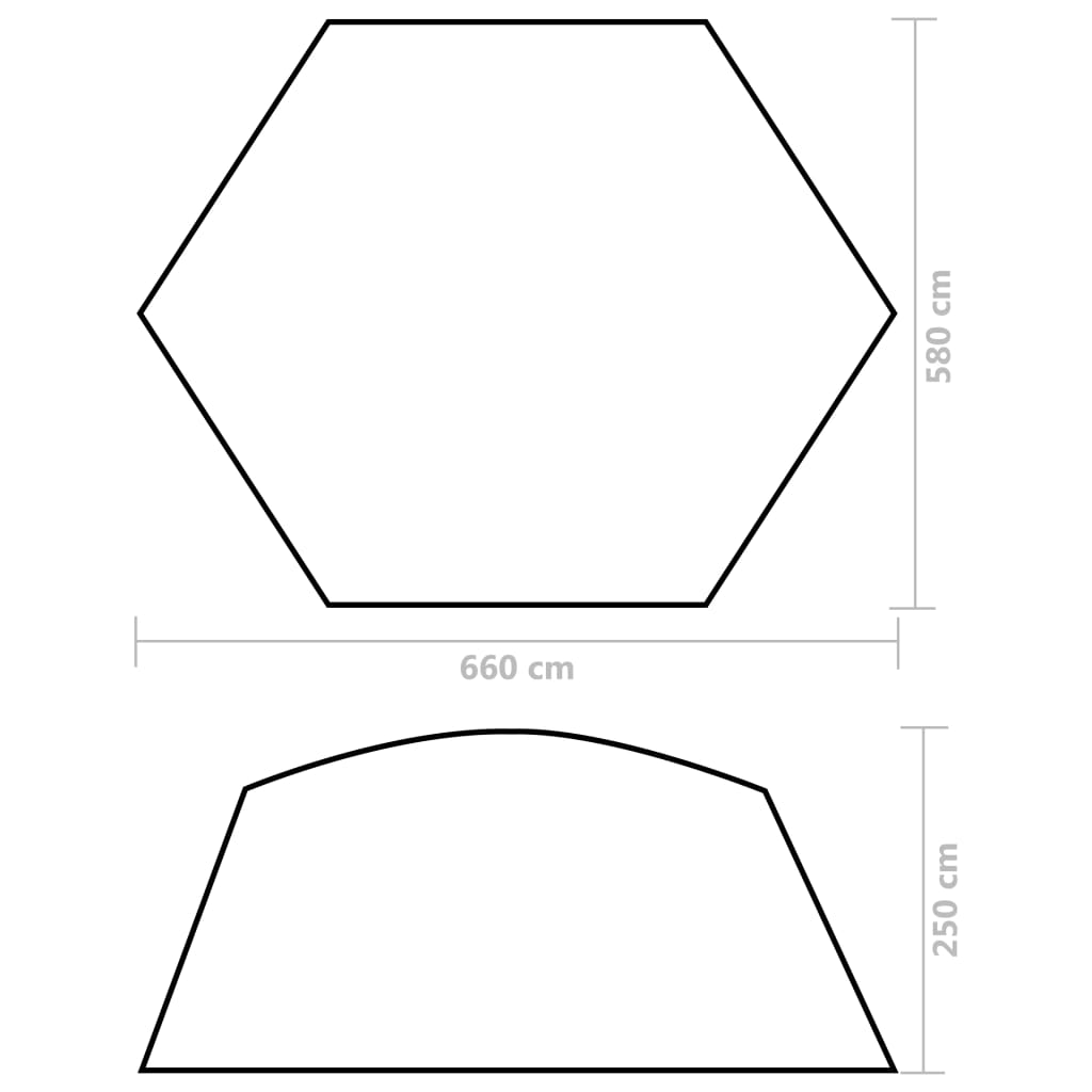 Tente de piscine Tissu 660x580x250 cm Vert