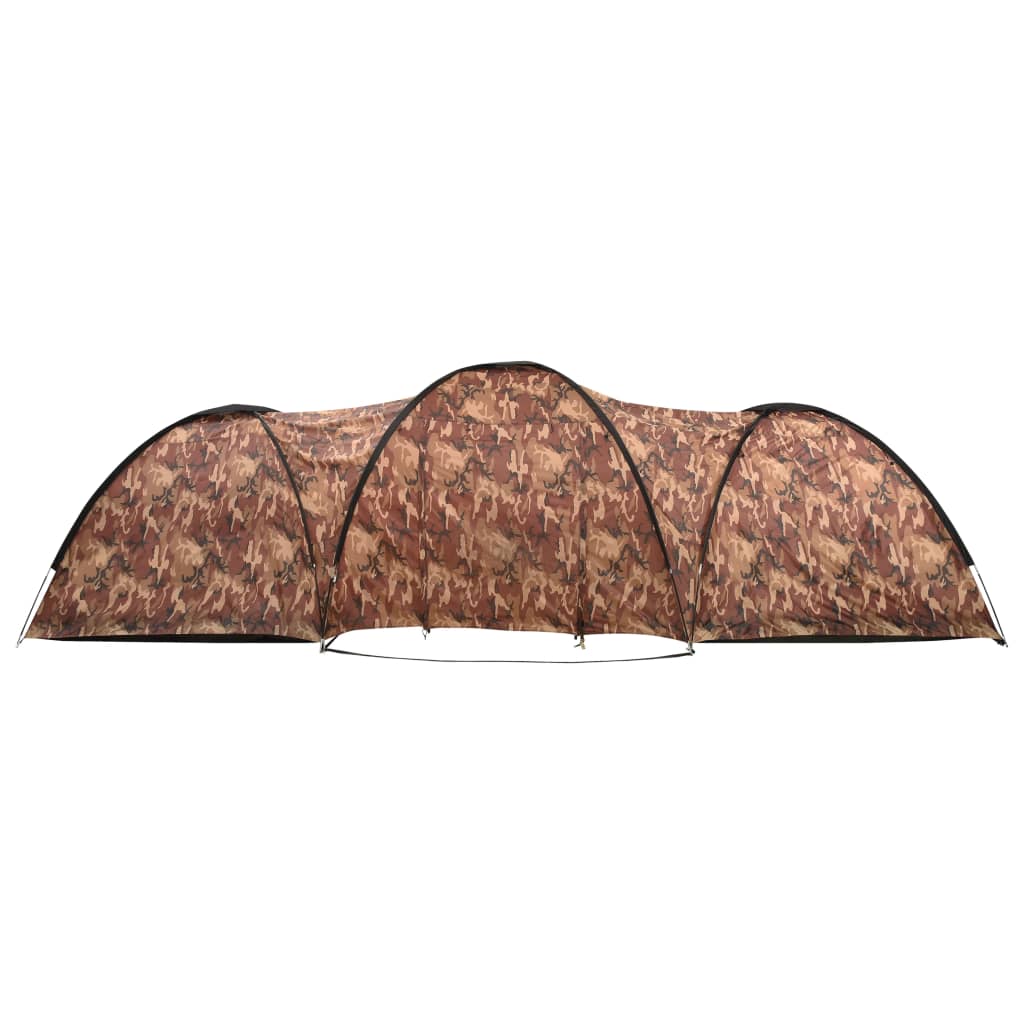 Tente igloo de camping 650x240x190 cm 8 personnes Camouflage
