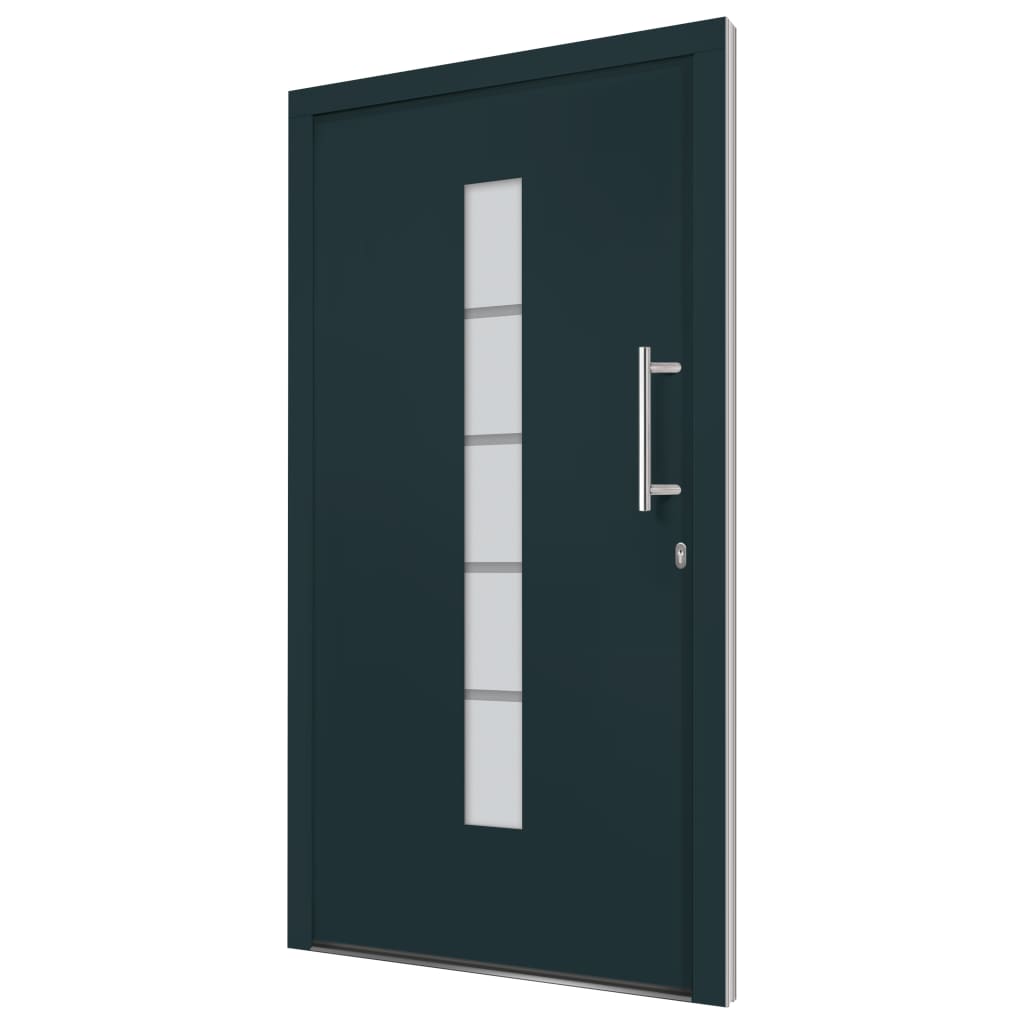 Porte d'entrée Aluminium et PVC Anthracite 100x210 cm