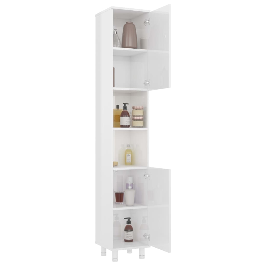 Ensemble de meubles de bain 3 pcs Blanc brillant Aggloméré