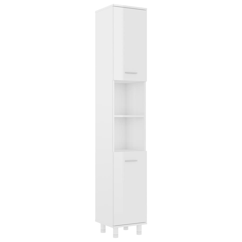 Ensemble de meubles de bain 3 pcs Blanc brillant Aggloméré