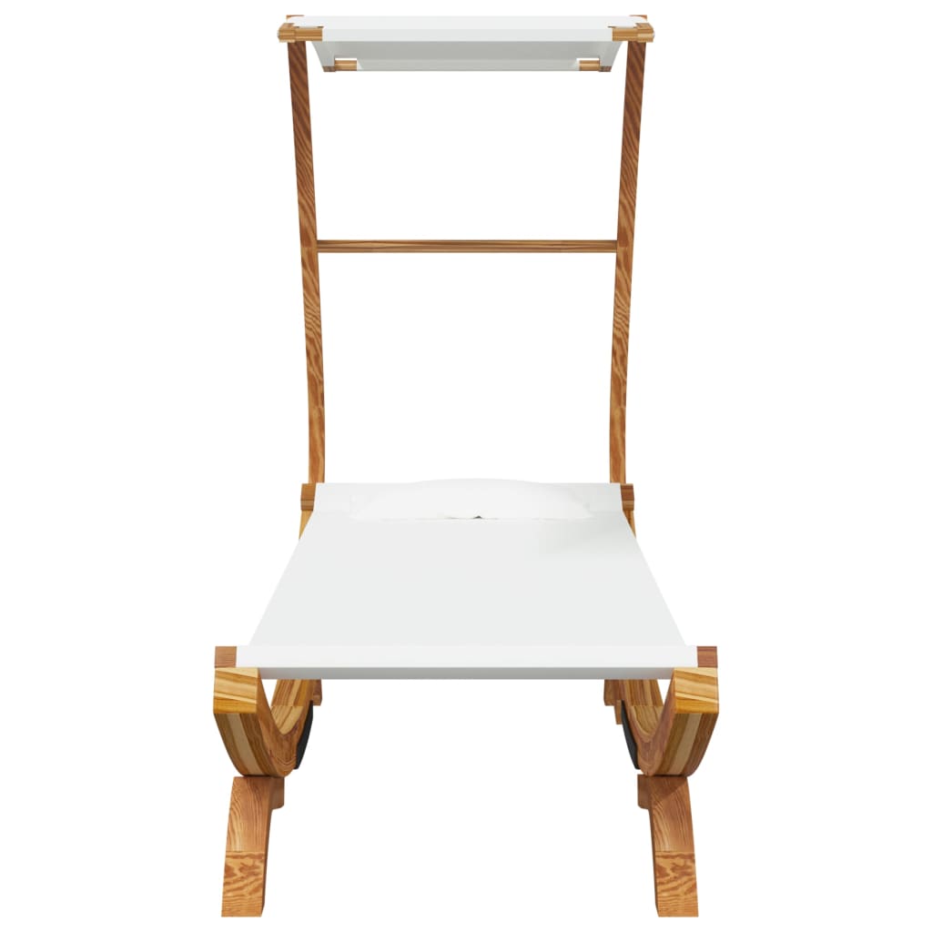 Hamac avec auvent 100x190x134 cm Bois courbé massif Crème