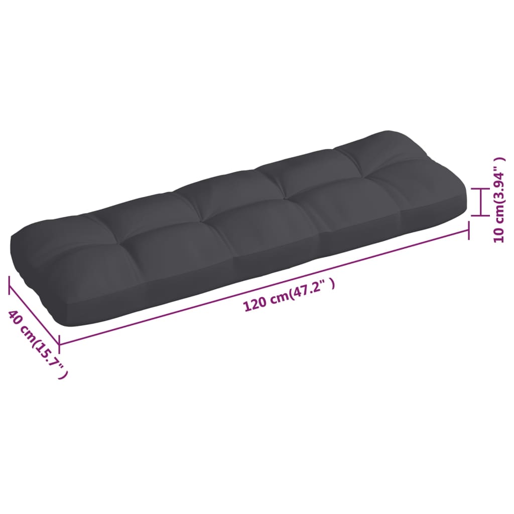 Coussins de canapé palette 3 pcs Anthracite