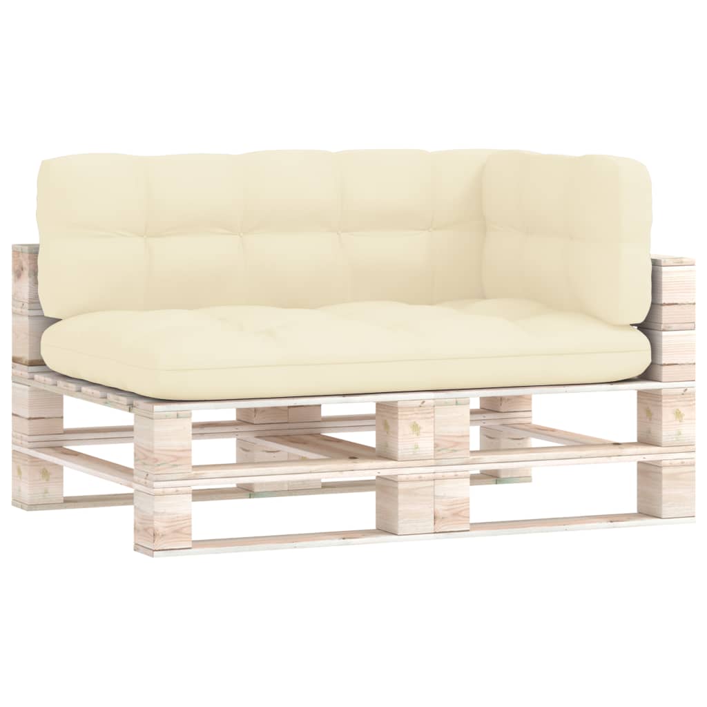 Coussins de canapé palette 3 pcs Crème