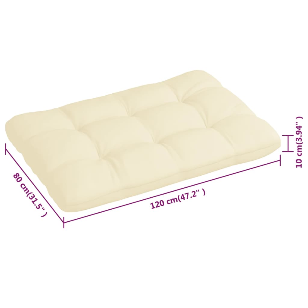 Coussins de canapé palette 3 pcs Crème