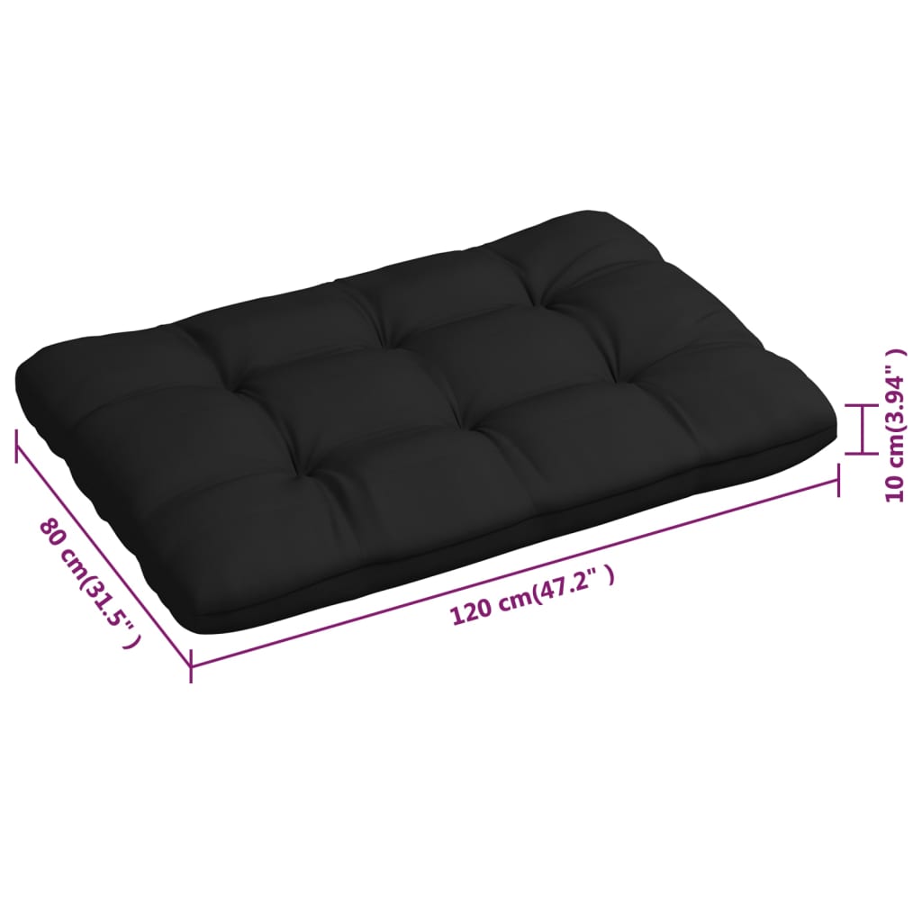 Coussins de canapé palette 3 pcs Noir