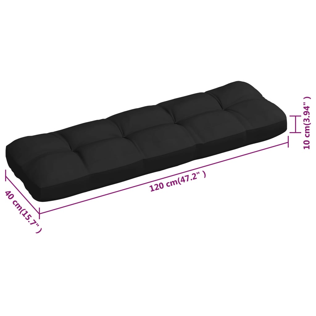 Coussins de canapé palette 3 pcs Noir