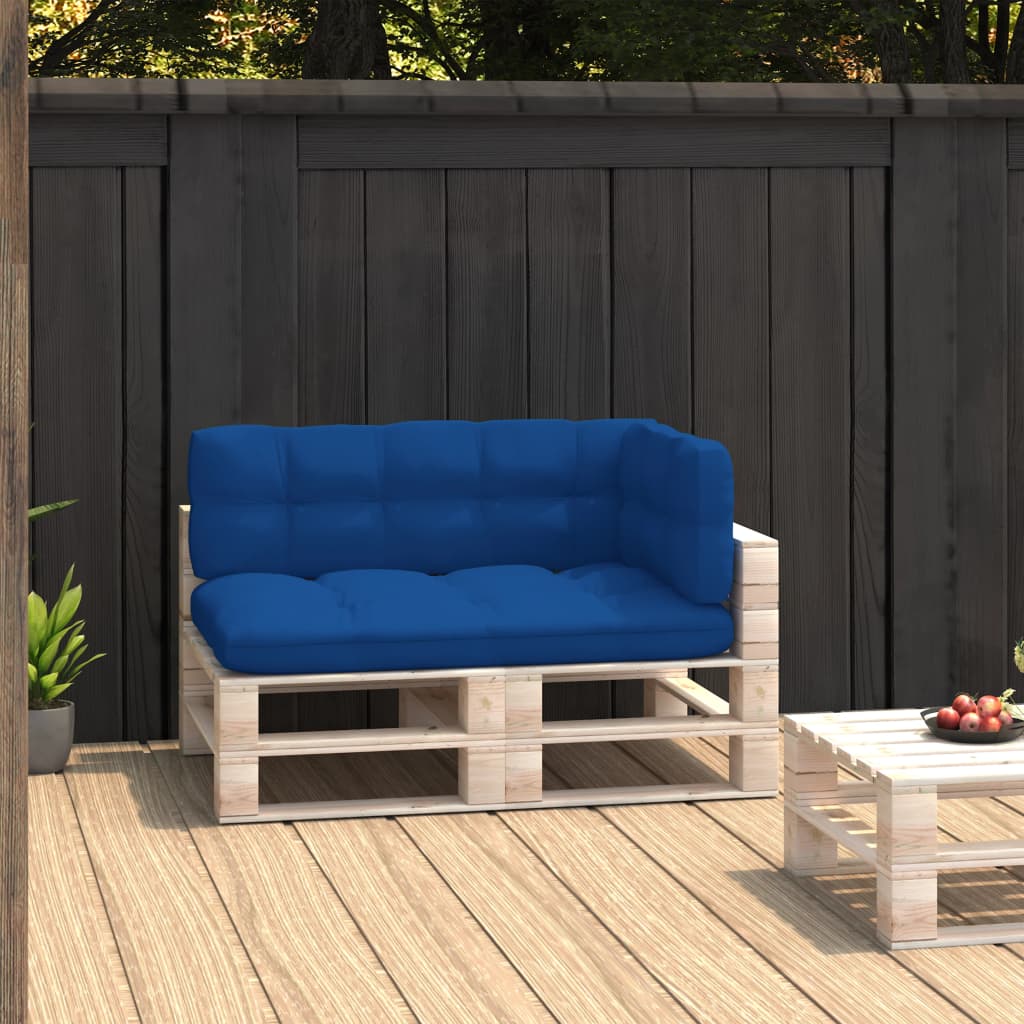 Coussins de canapé palette 3 pcs Bleu royal
