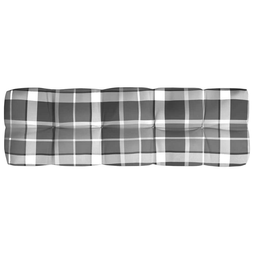 Coussins de canapé palette 3 pcs Motif à carreaux gris