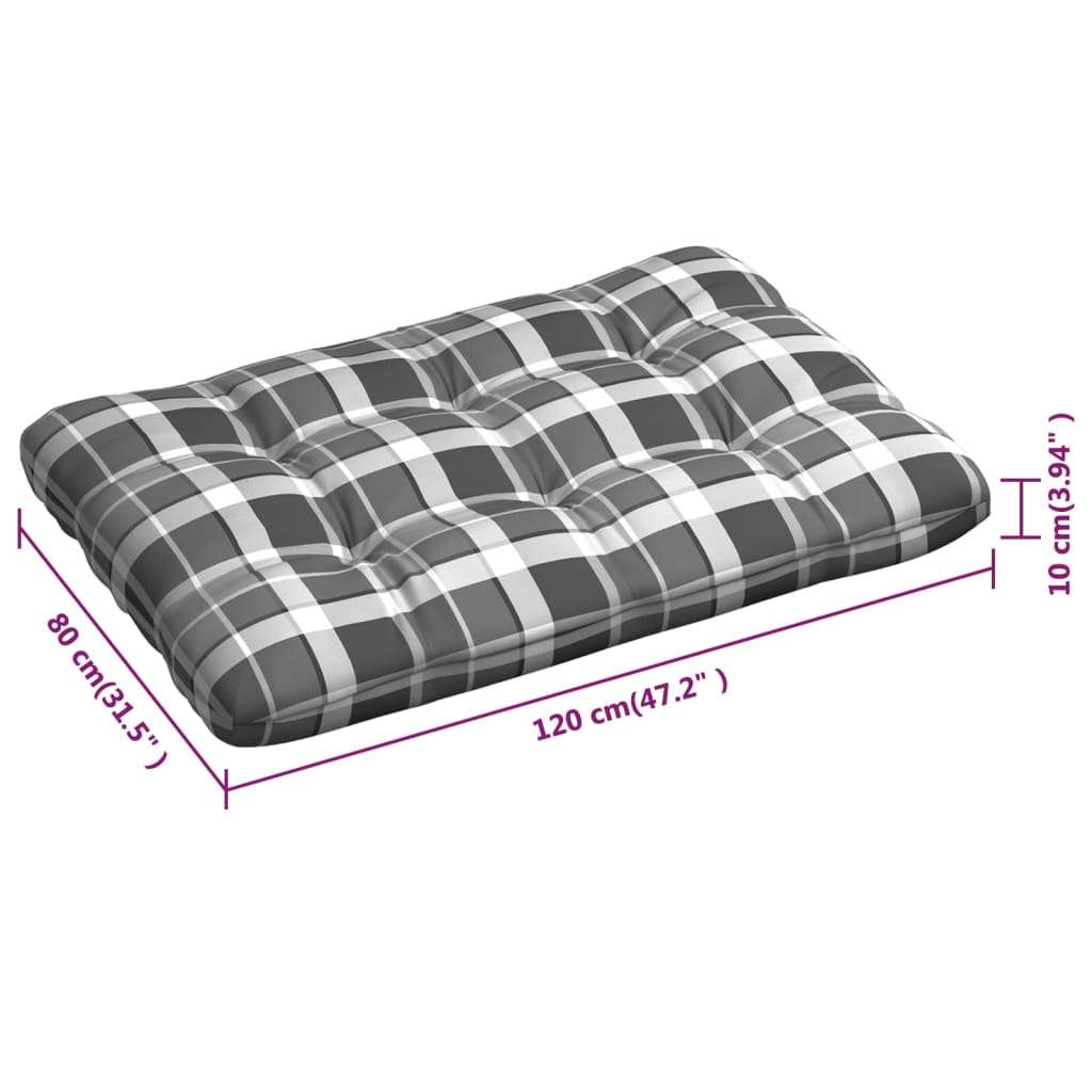 Coussins de canapé palette 3 pcs Motif à carreaux gris