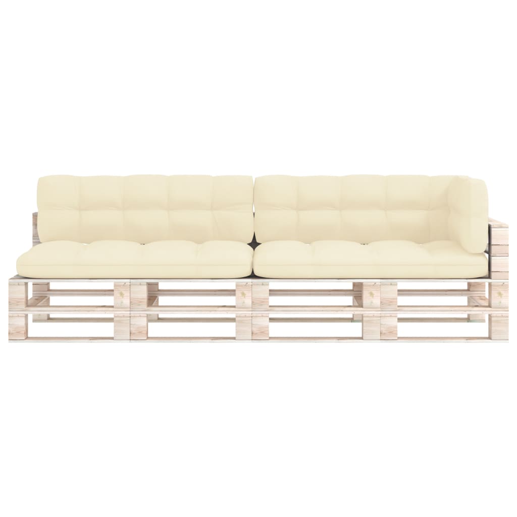 Coussins de canapé palette 5 pcs Crème