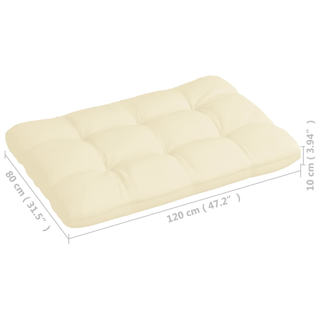 Coussins de canapé palette 5 pcs Crème