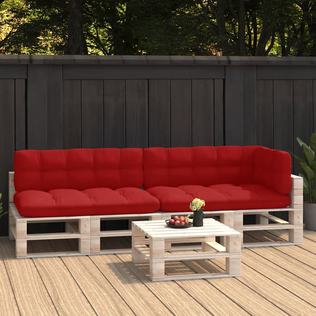 Coussins de canapé palette 5 pcs Rouge