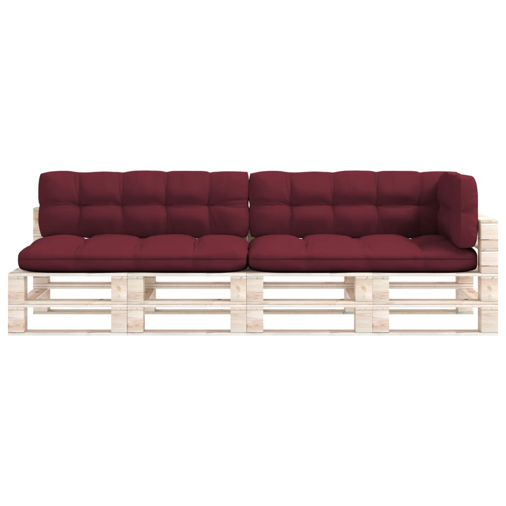 Coussins de canapé palette 5 pcs Rouge bordeaux