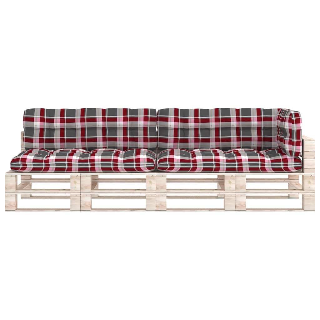 Coussins de canapé palette 5 pcs Motif à carreaux rouges