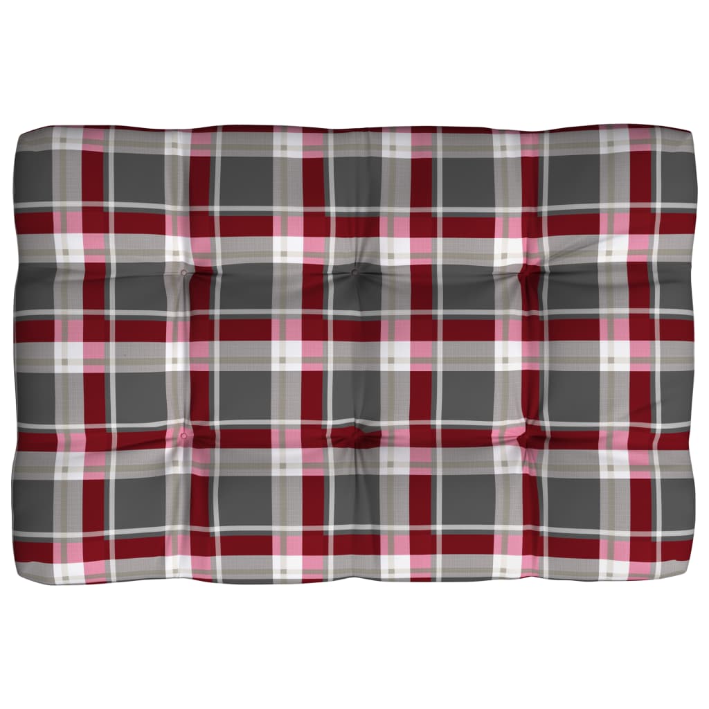 Coussins de canapé palette 5 pcs Motif à carreaux rouges