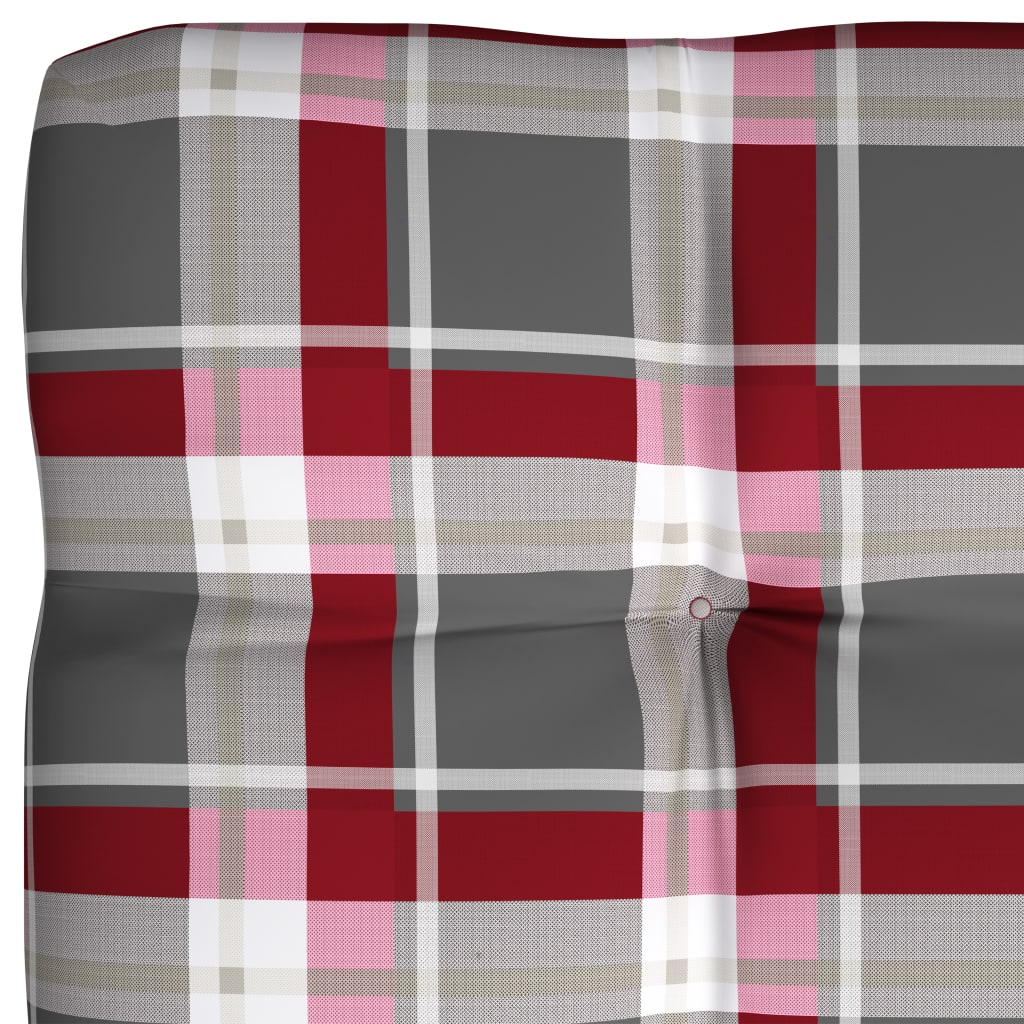 Coussins de canapé palette 5 pcs Motif à carreaux rouges