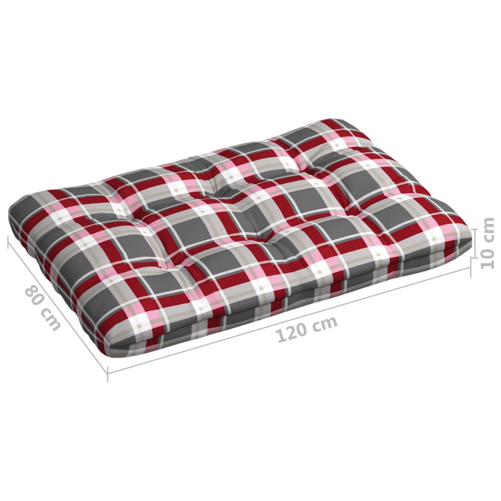 Coussins de canapé palette 5 pcs Motif à carreaux rouges