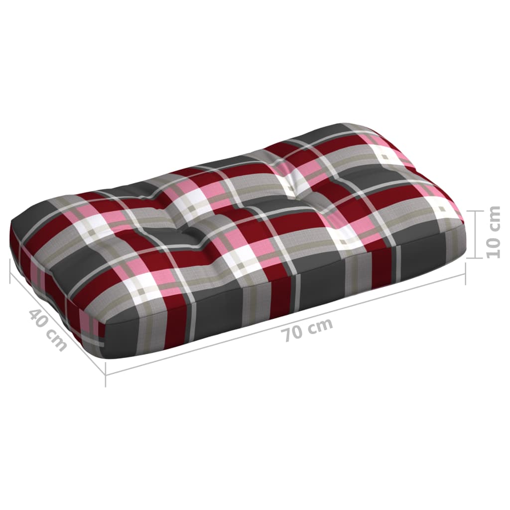 Coussins de canapé palette 5 pcs Motif à carreaux rouges