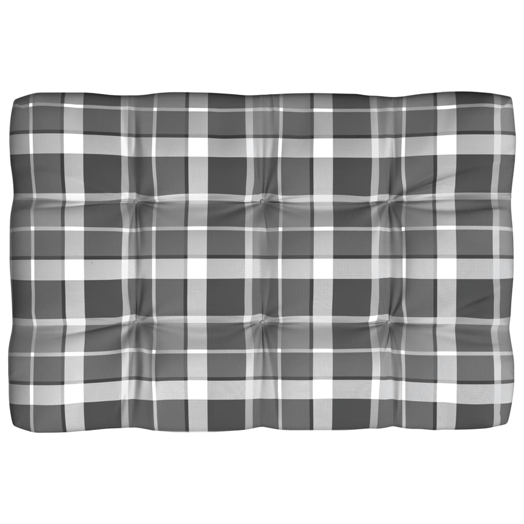 Coussins de canapé palette 5 pcs Motif à carreaux gris