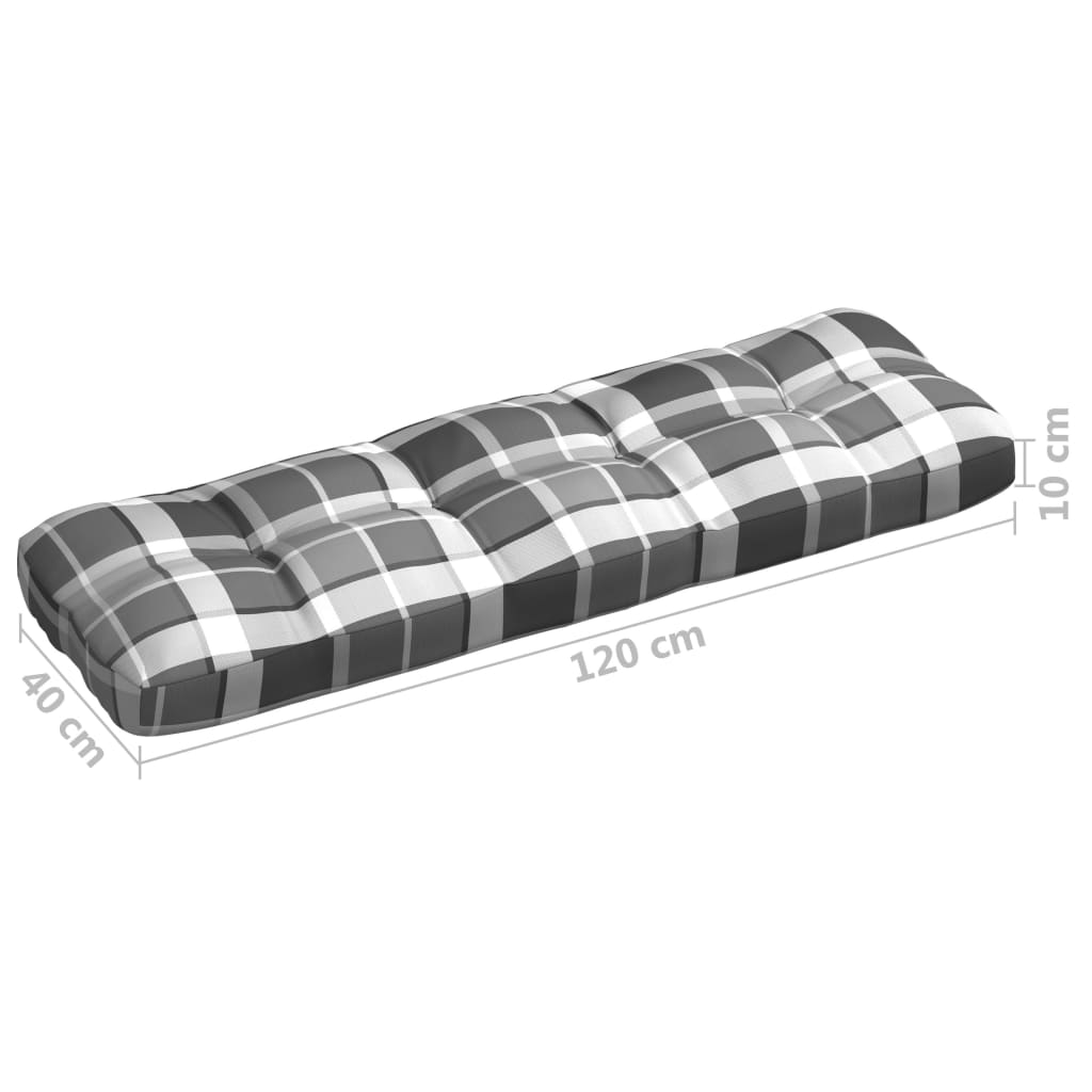 Coussins de canapé palette 5 pcs Motif à carreaux gris