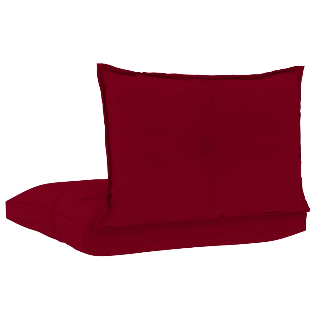 Coussins de canapé palette 2 pcs Rouge bordeaux Tissu
