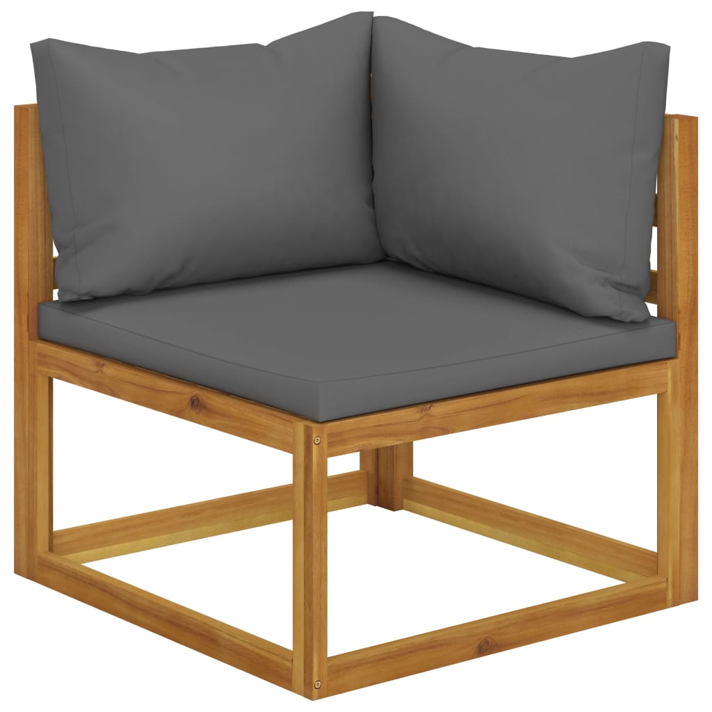 6 Piece Garden Lounge Set with Cushion Solid Acacia Wood (311852+311856+311858)