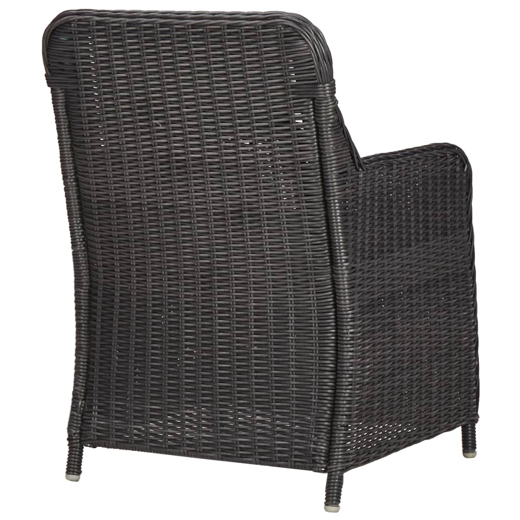 Ensemble à dîner d'extérieur 7 pcs Résine tressée Noir