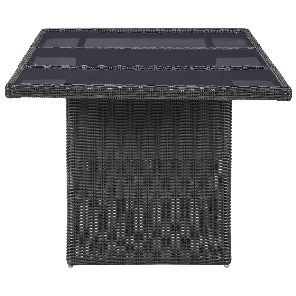 9 Piece Outdoor Dining Set Poly Rattan Black (4x46548+310145)