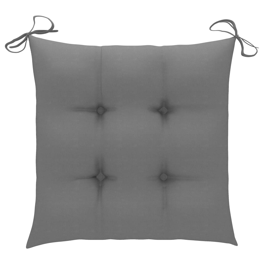 Coussins de chaise 2 pcs Gris 40x40x7 cm Tissu