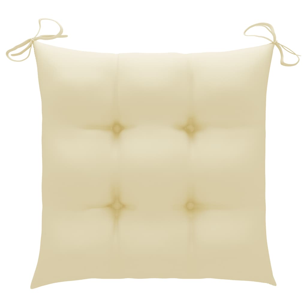 Coussins de chaise 2 pcs Blanc crème 40x40x7 cm Tissu