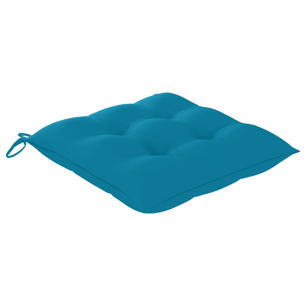 Coussins de chaise 2 pcs Bleu clair 40x40x7 cm Tissu