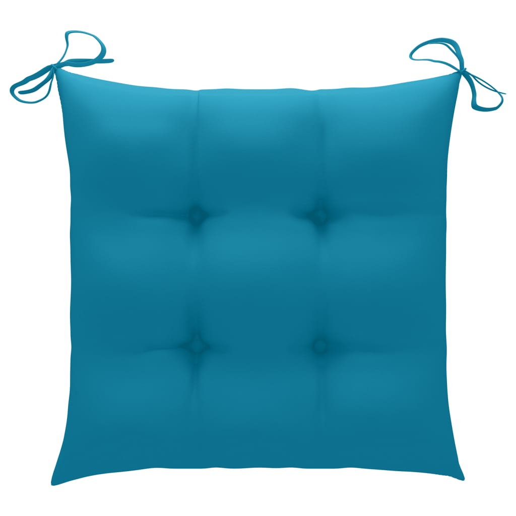 Coussins de chaise 4 pcs Bleu clair 40x40x7 cm Tissu