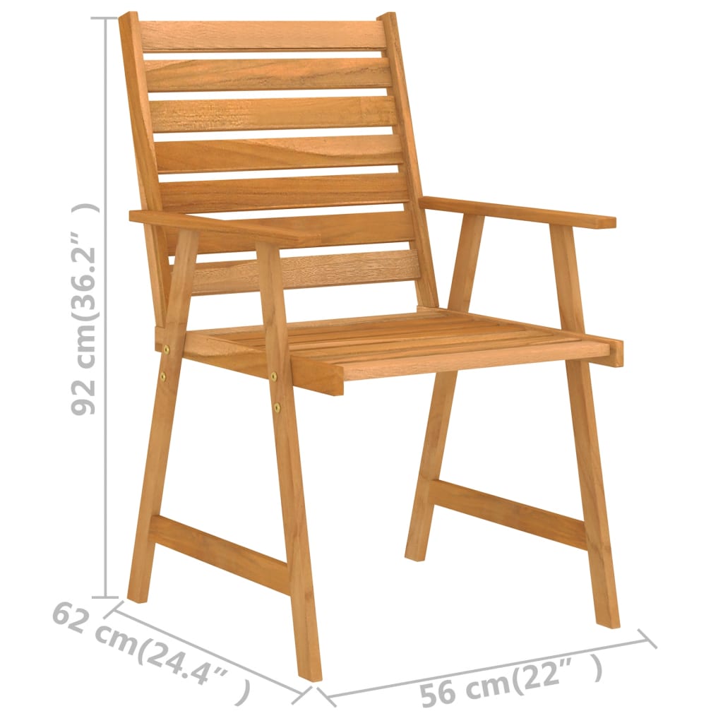 Mobilier de salle à manger de jardin 5 pcs Bois d'acacia solide