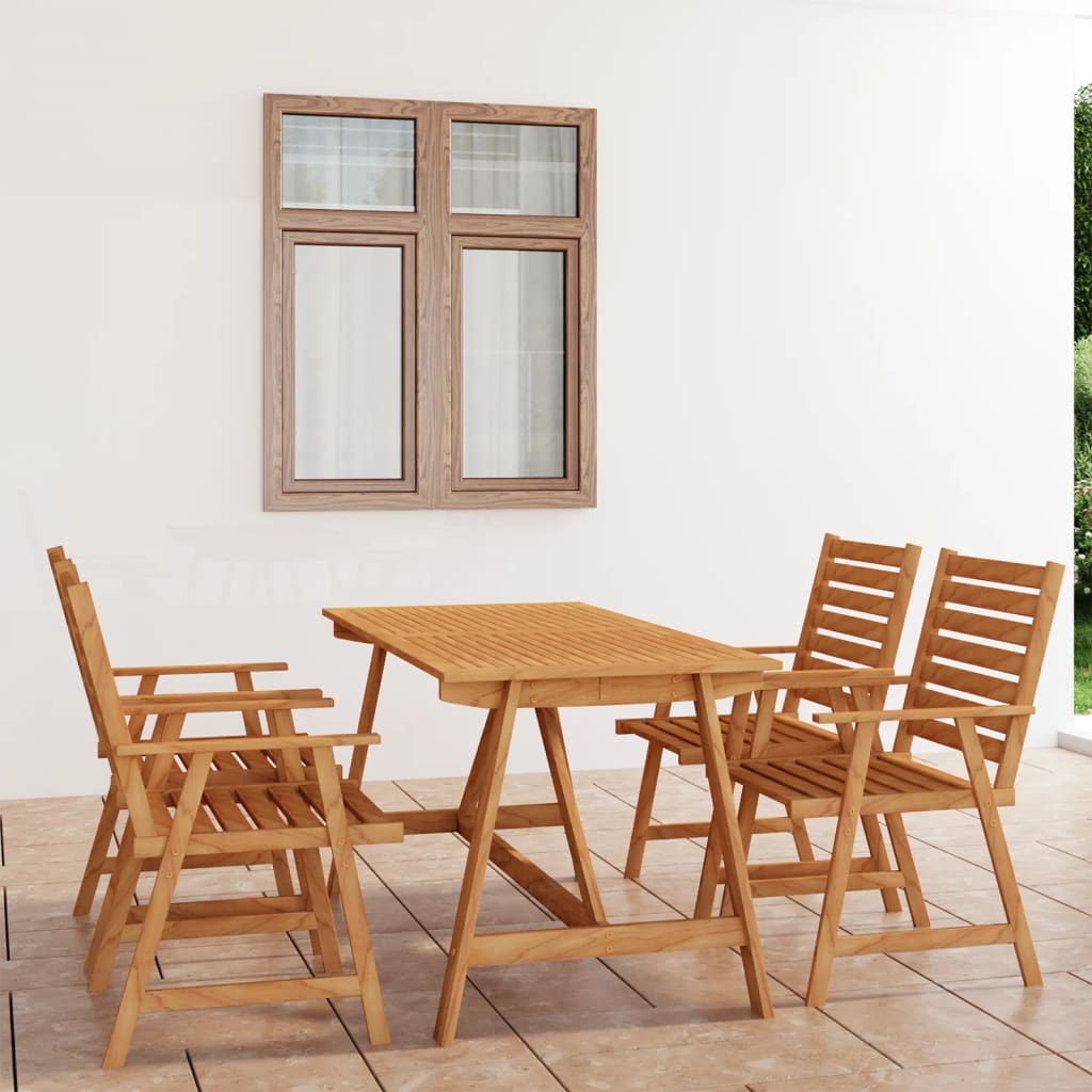 Mobilier de salle à manger de jardin 5 pcs Bois d'acacia solide