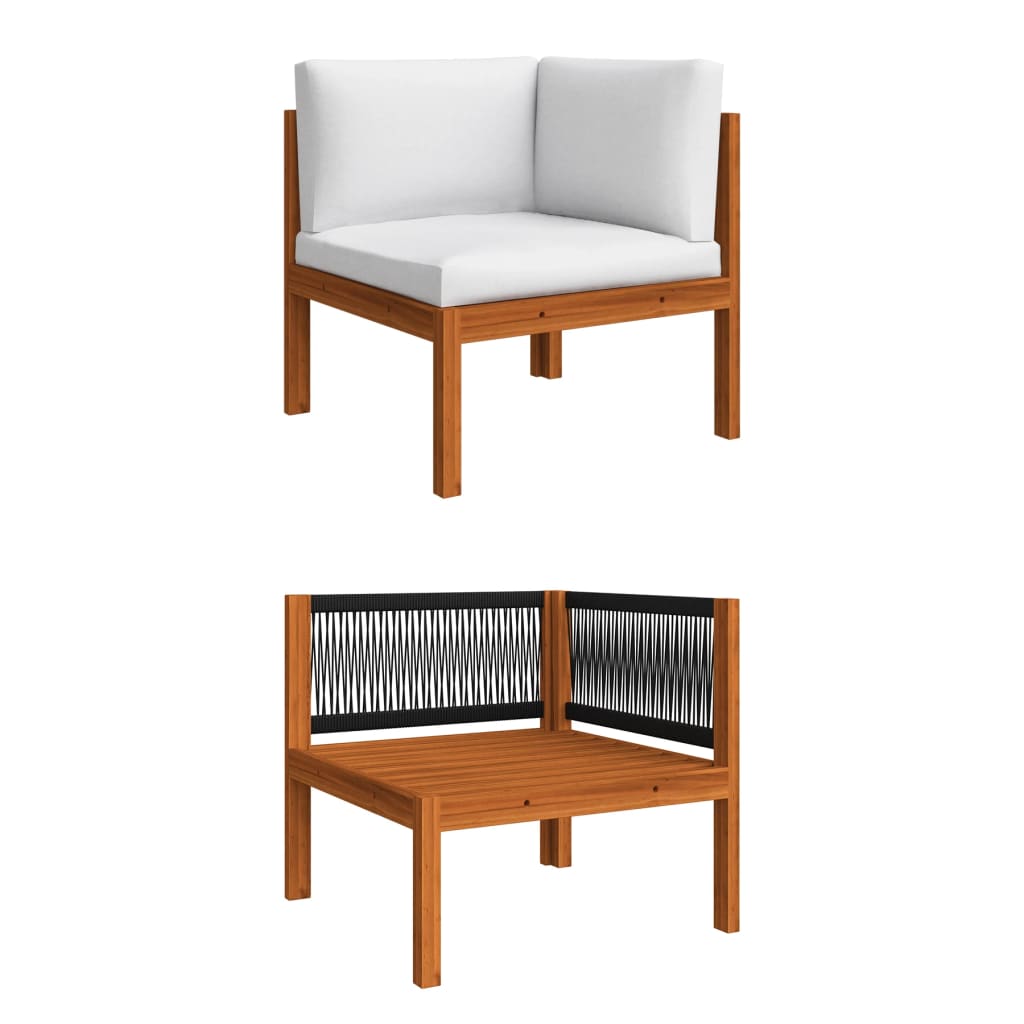 Salon de jardin 12 pcs avec coussins Crème Bois d'acacia solide