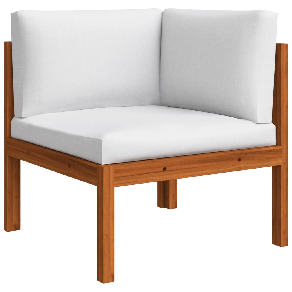 Salon de jardin 12 pcs avec coussins Crème Bois d'acacia solide