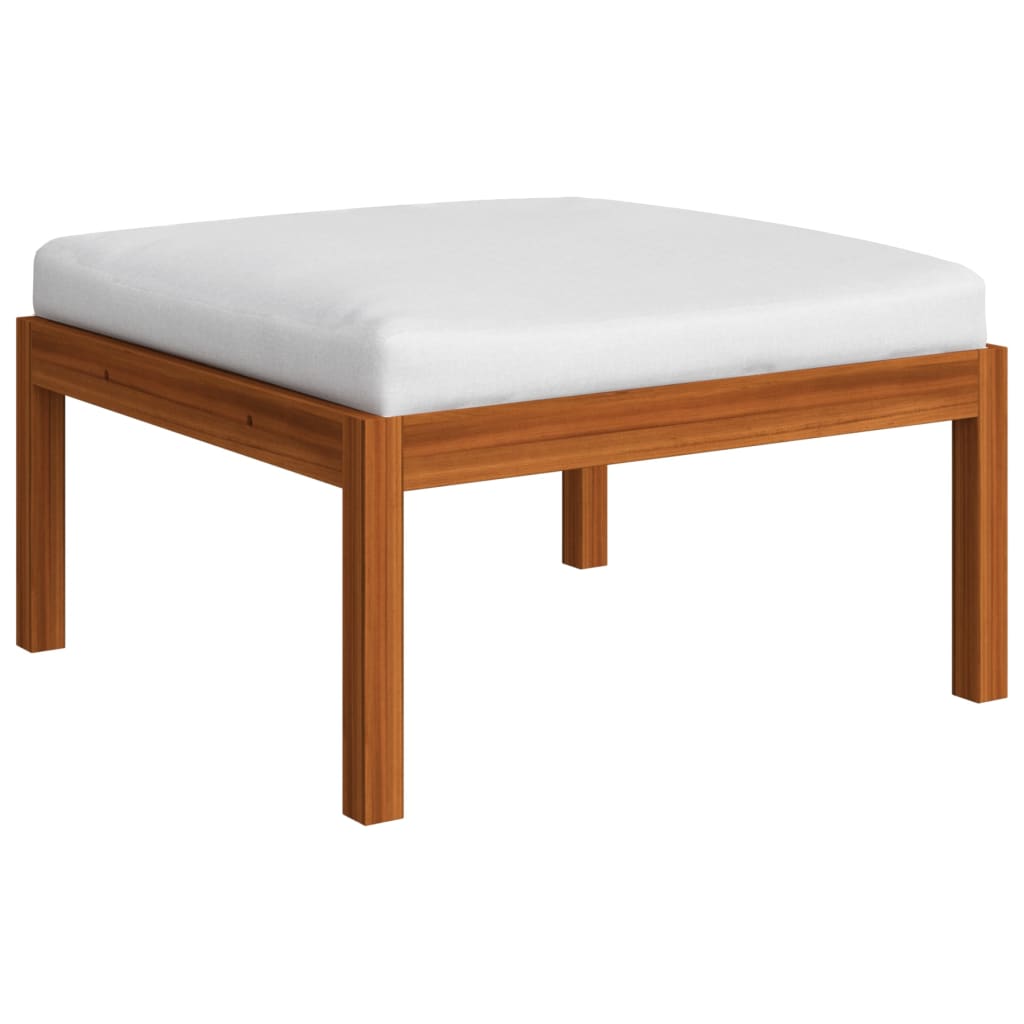 Salon de jardin 4 pcs avec coussins Crème Bois d'acacia solide