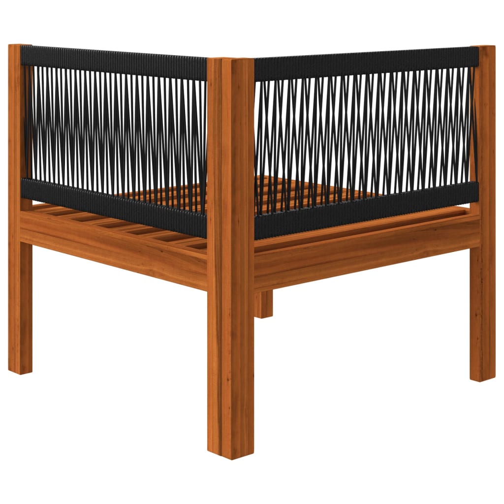 Salon de jardin 4 pcs avec coussins Crème Bois d'acacia solide