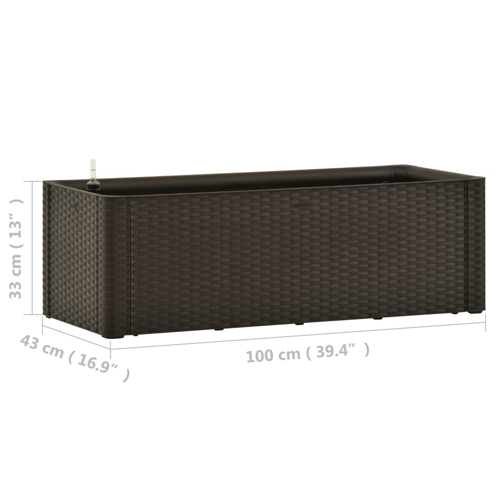 Lit surélevé de jardin avec système d'arrosage Moka 100x43x33cm