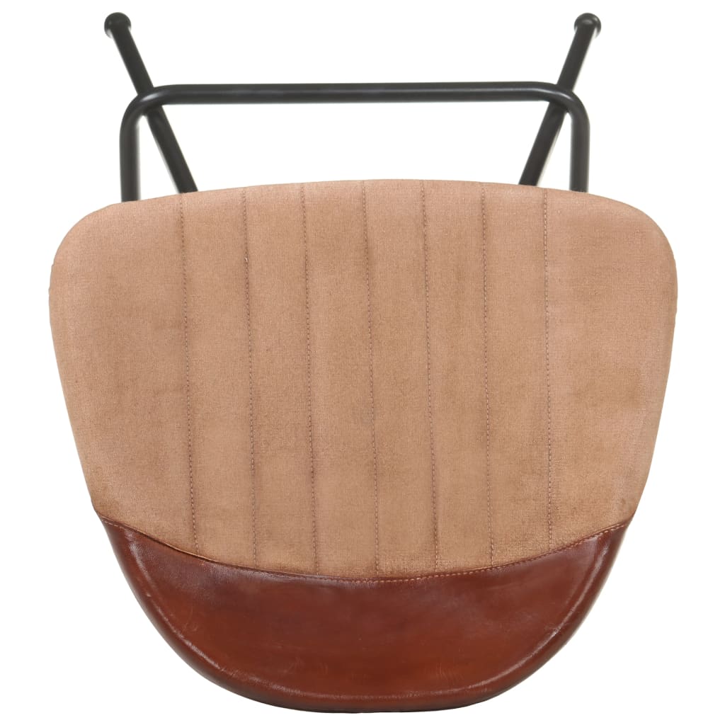 Tabourets de bar 4 pcs Marron Cuir véritable