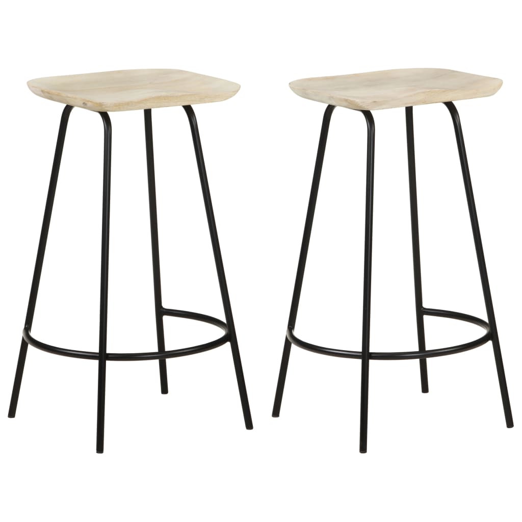Tabourets de bar 2 pcs Bois de manguier massif