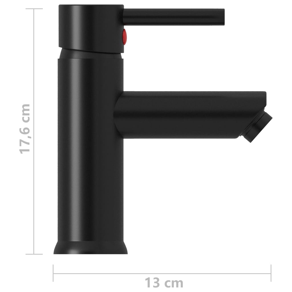 Robinet de lavabo de salle de bain Noir 130x176 mm