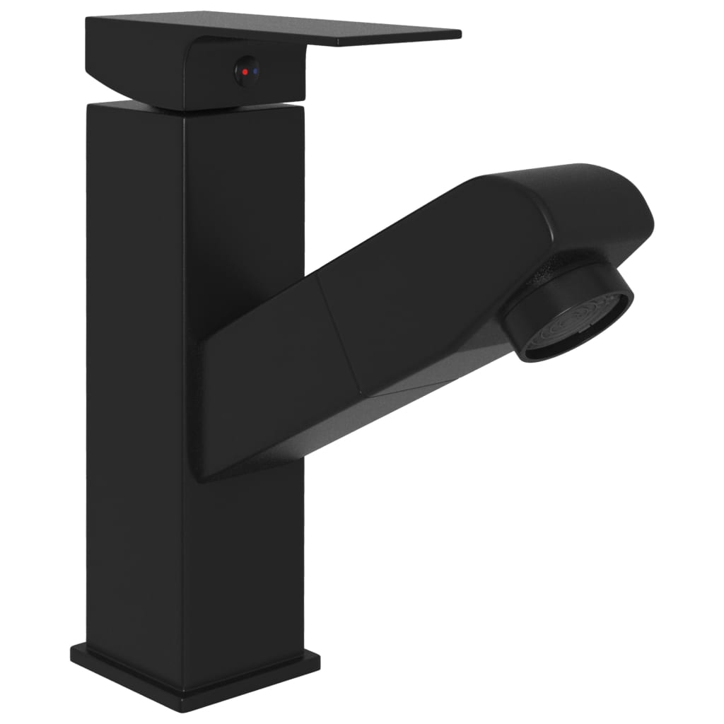 Robinet de lavabo rétractable Finition noire 157x172 mm
