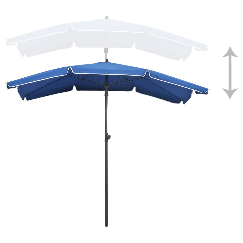 Parasol de jardin avec mât 200x130 cm Bleu azuré