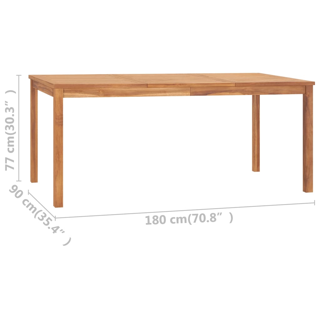 Table à dîner de jardin 180x90x77 cm Bois de teck massif