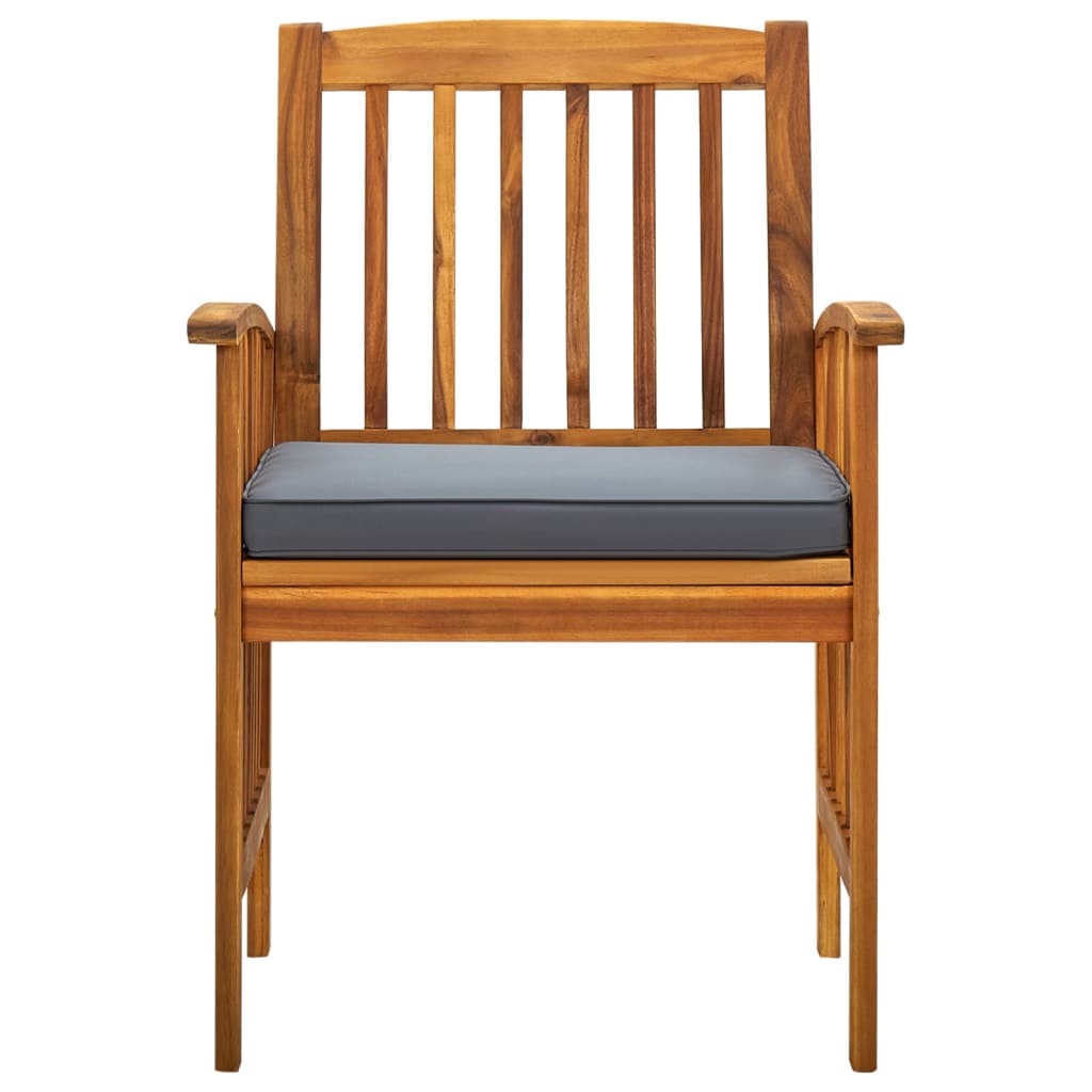 Mobilier à dîner d'extérieur 7 pcs et coussins Acacia solide