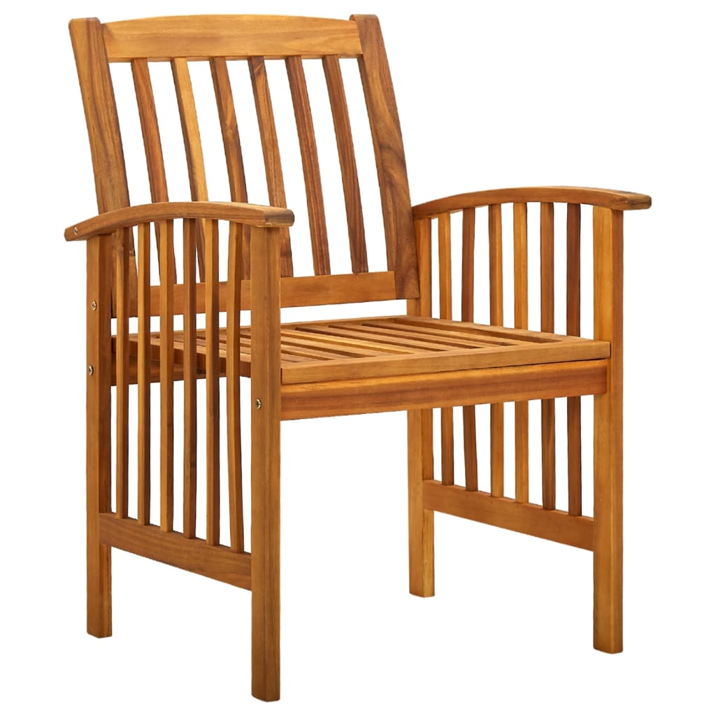 Mobilier à dîner d'extérieur 7 pcs et coussins Acacia solide