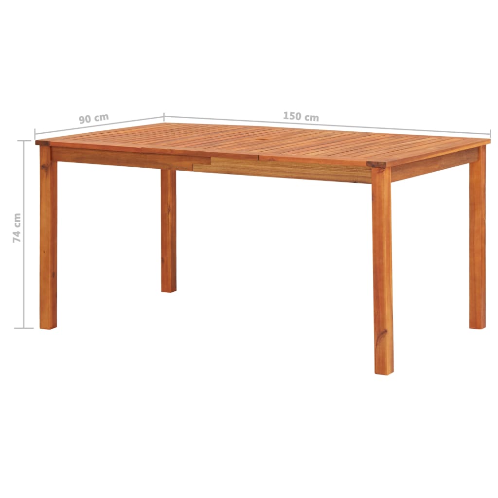 Mobilier à dîner d'extérieur 7 pcs et coussins Acacia solide