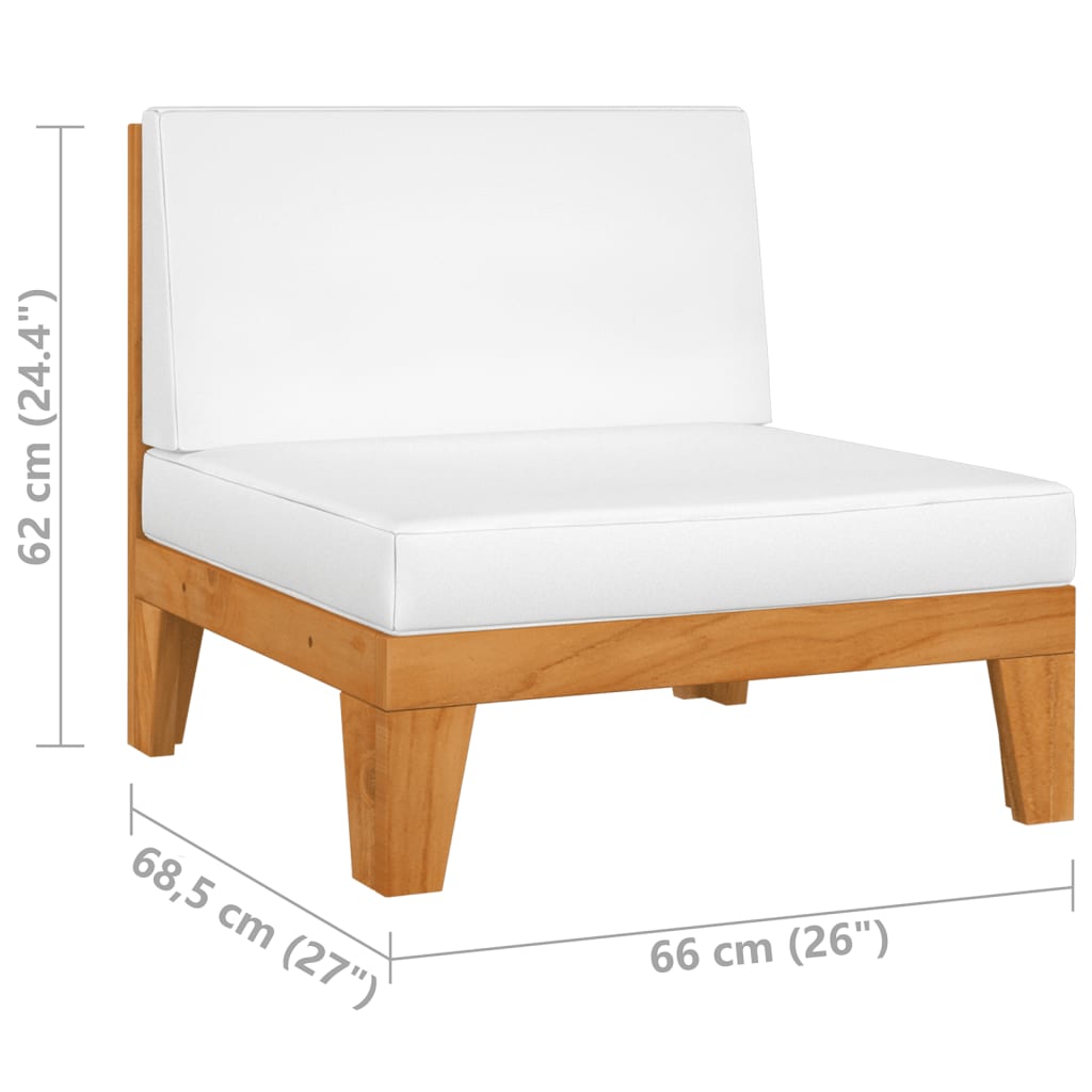 Salon de jardin 11 pcs avec coussins Bois d'acacia solide